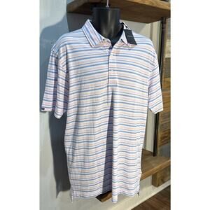 Dunning Men's Golf Shirt Large Pink And Blue NWT